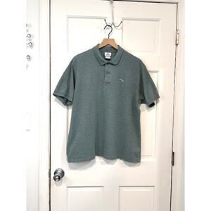 Lacoste Polo Shirt Mens Sz 7 XXL Sage Green Short Sleeve Preppy Golf 100% Cotton